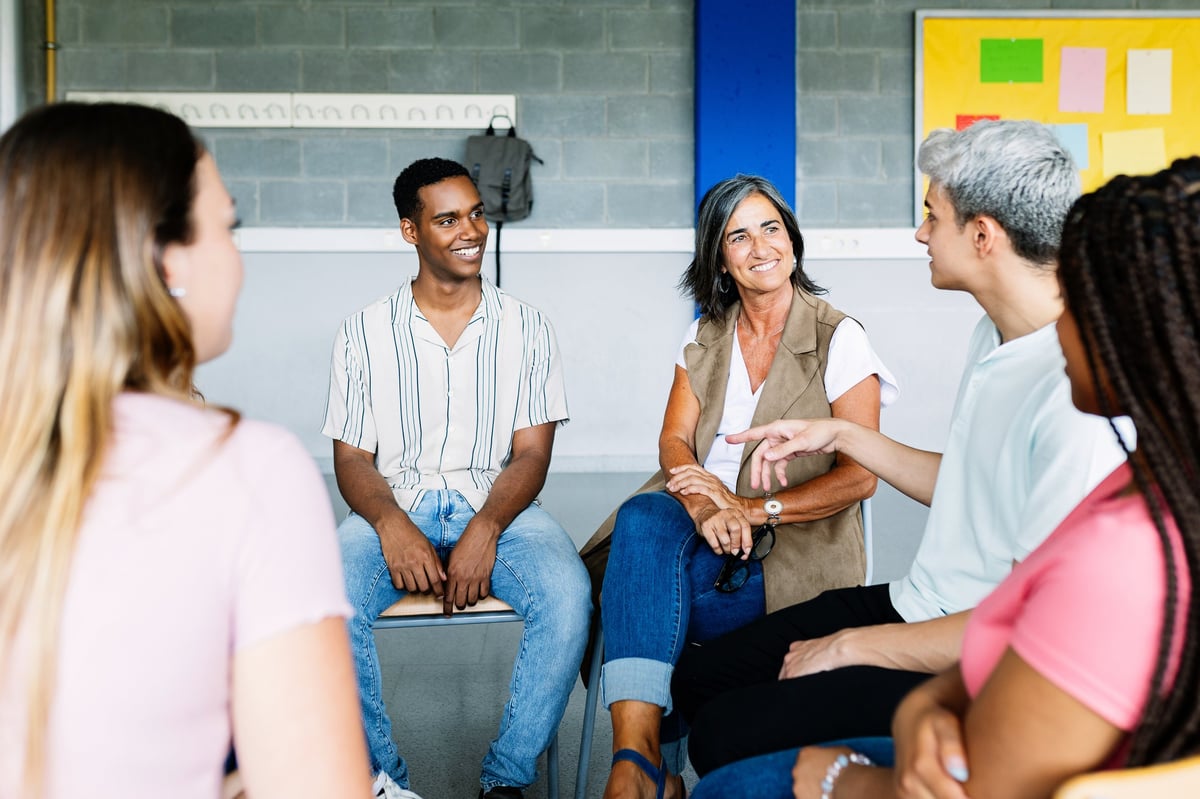 Group discussion in classroom